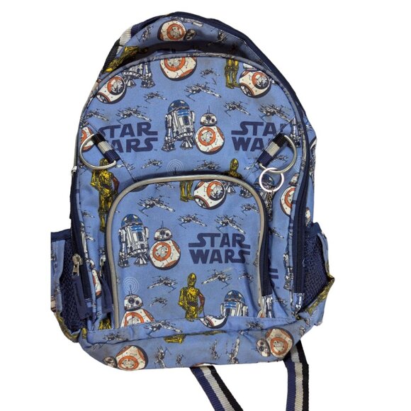 Star Wars Kids Backpack With BB-8 R2-D2 & C-3PO Print - Blue pottery Barn Kids - Picture 1 of 9